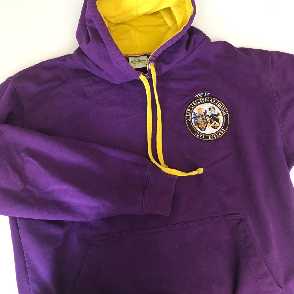 Purple England themed hoodie yellow graphic
